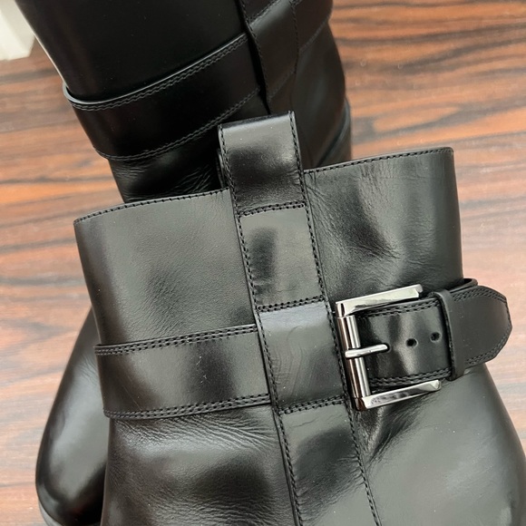 Santoni leather combat moto style booties - Picture 15 of 17